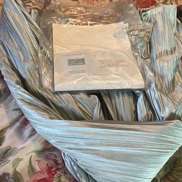 Vtg JC PENNY Window Scarf Valance Size 91.4" X 216 Sea-green SeaFoam Wrinkle NEW - Picture 2 of 12